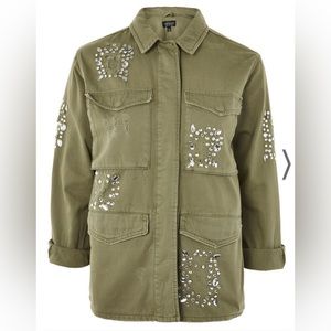 Topshop green crystal embellished shacket